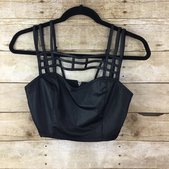 Foreign Exchange Tops - 3/$15 Foreign Exchange Black Crop Top